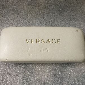 Versace Hard Clamshell Case for Glasses Cream Colored Made in Italy****Flawed***
